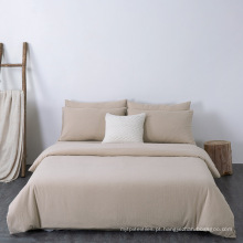 Homestay Pure Color Lavado de algodão puro lençol com quadro de edredom edredom quadro de cama orgânica Conjunto de cama de bebê orgânico